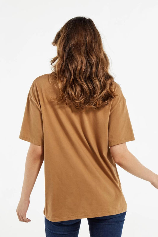 Camiseta oversize de mujer estampada